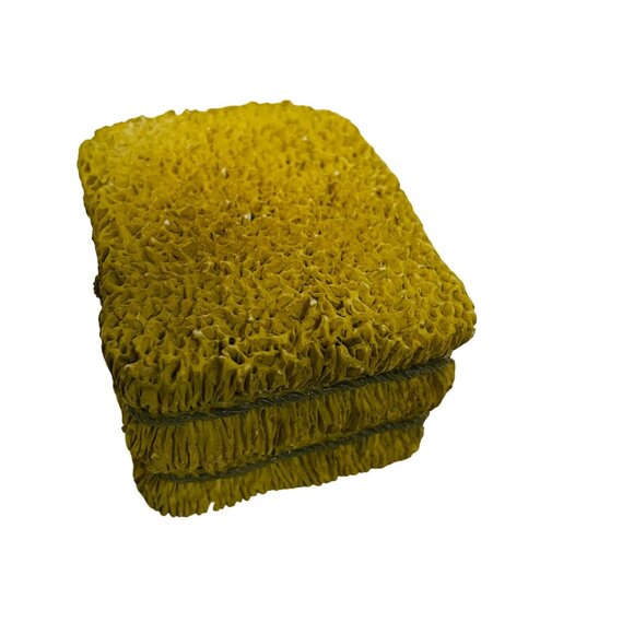 Vintage 1994 Enesco Yellow Sponge Textured Coasters 3" x 2 1/2" - Picture 3 of 5